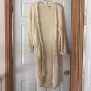 Free People Creme Colored Duster Cardigan